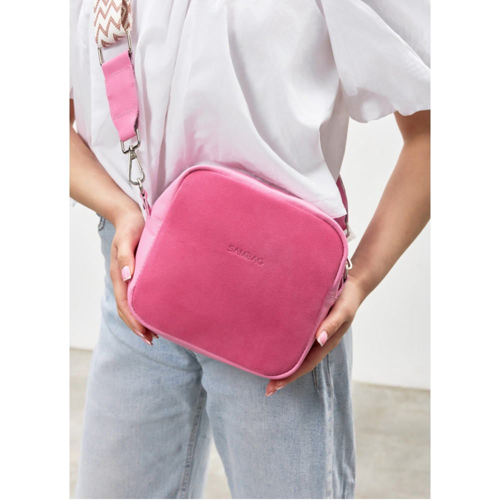 Жіноча кросбоді сумка Sambag Frame рожева 20 × 20 × 8 см (50223406)