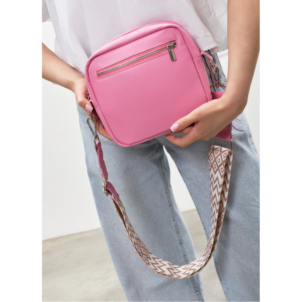 Жіноча кросбоді сумка Sambag Frame рожева 20 × 20 × 8 см (50223406)