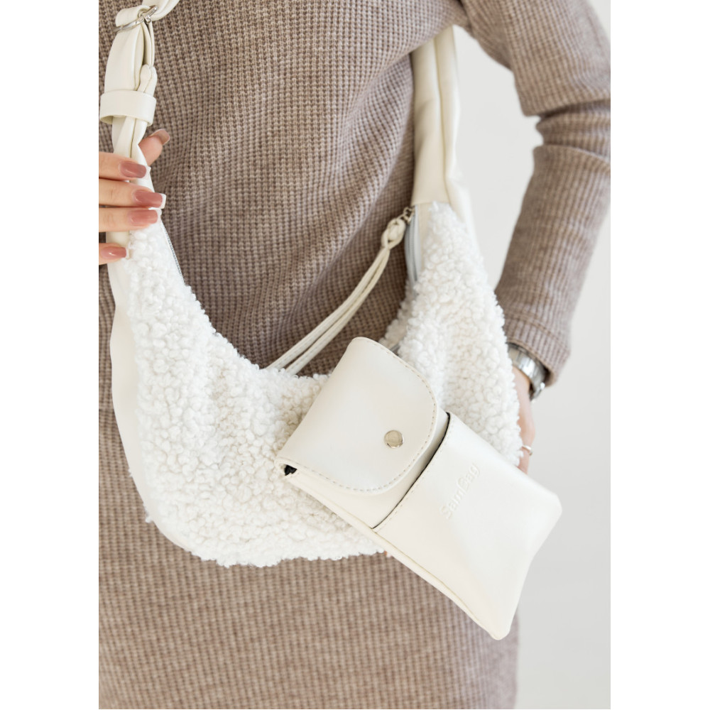 Сумка жіноча Sambag HOBO S DOLLY Біла 30 х 13 х 8 см (53100808)