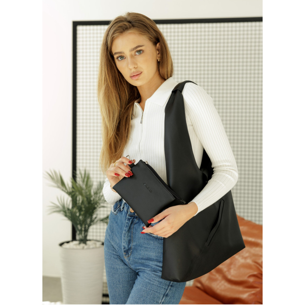 Сумка жіноча Sambag HOBO M чорний 35 х 40 х 8 см (53200001)