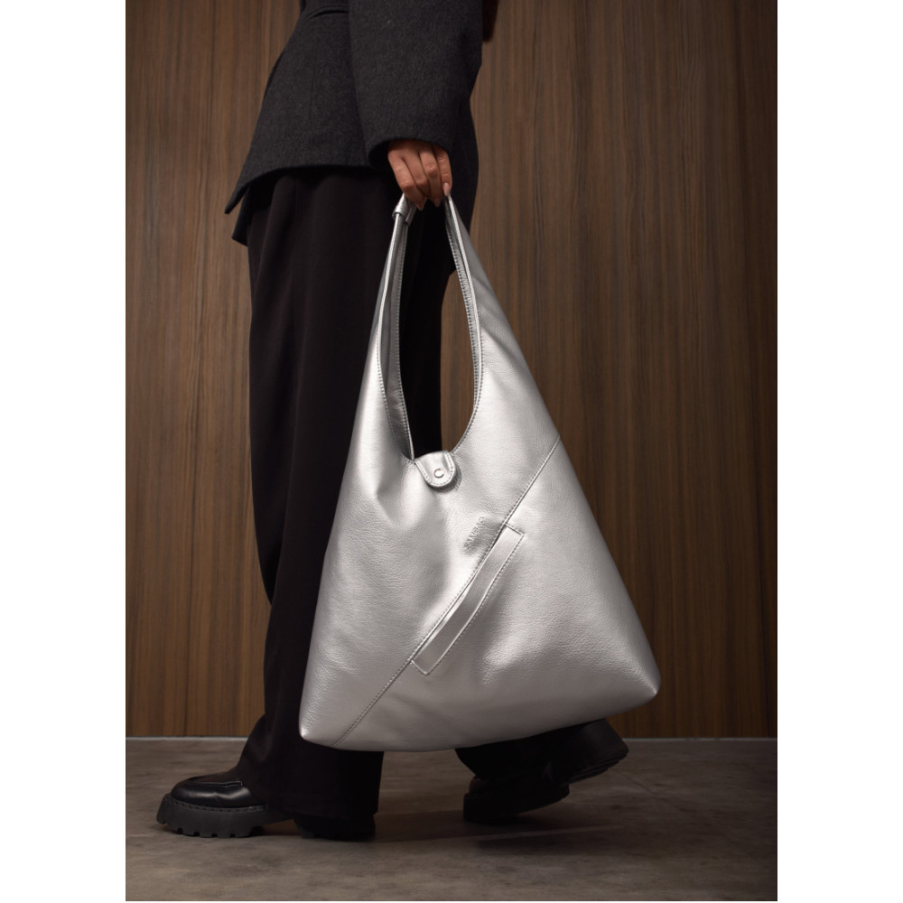 Женская сумка Sambag HOBO M серебро 35 х 40 х 8 см (53200003)