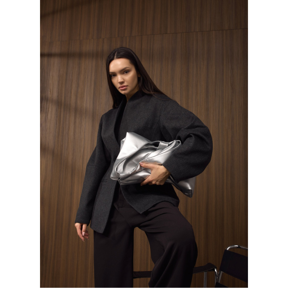 Женская сумка Sambag HOBO M серебро 35 х 40 х 8 см (53200003)