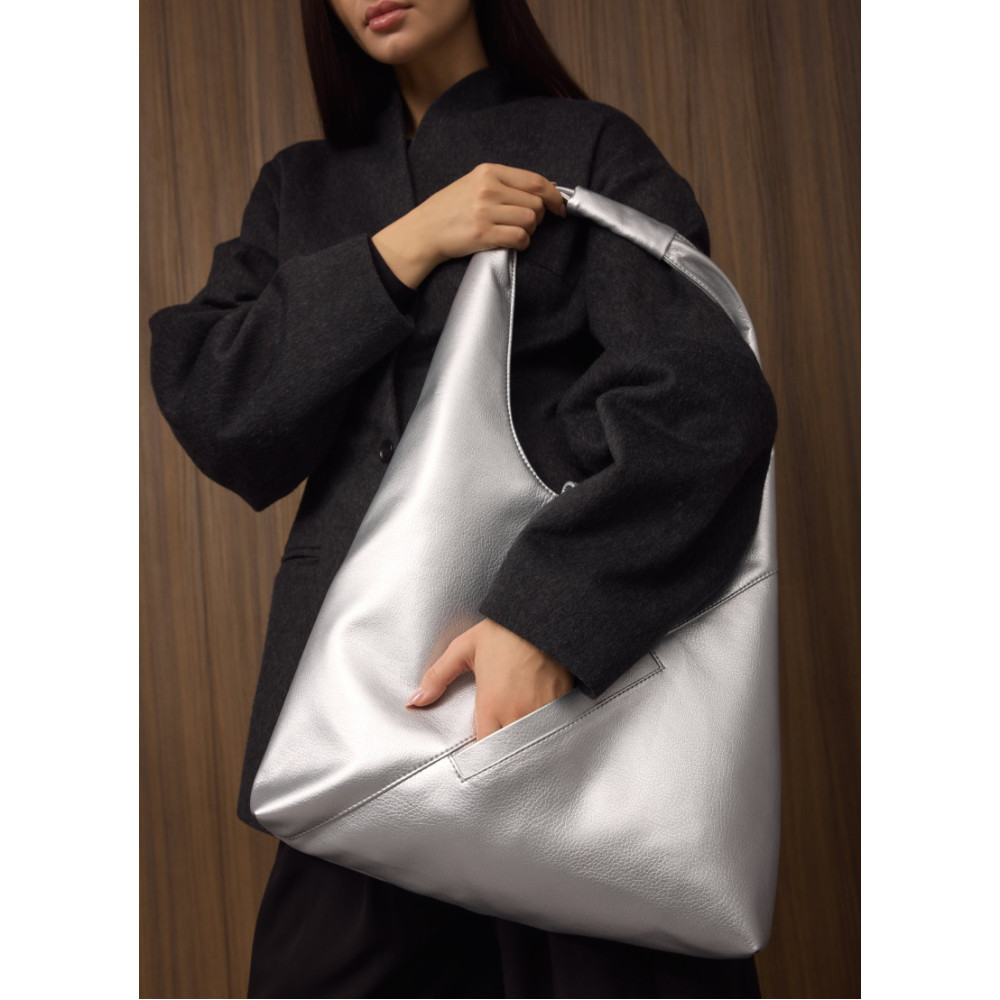 Женская сумка Sambag HOBO M серебро 35 х 40 х 8 см (53200003)