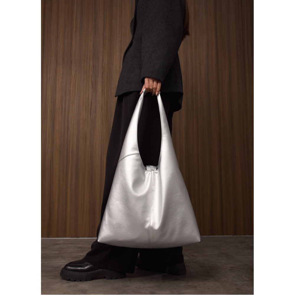 Женская сумка Sambag HOBO M серебро 35 х 40 х 8 см (53200003)