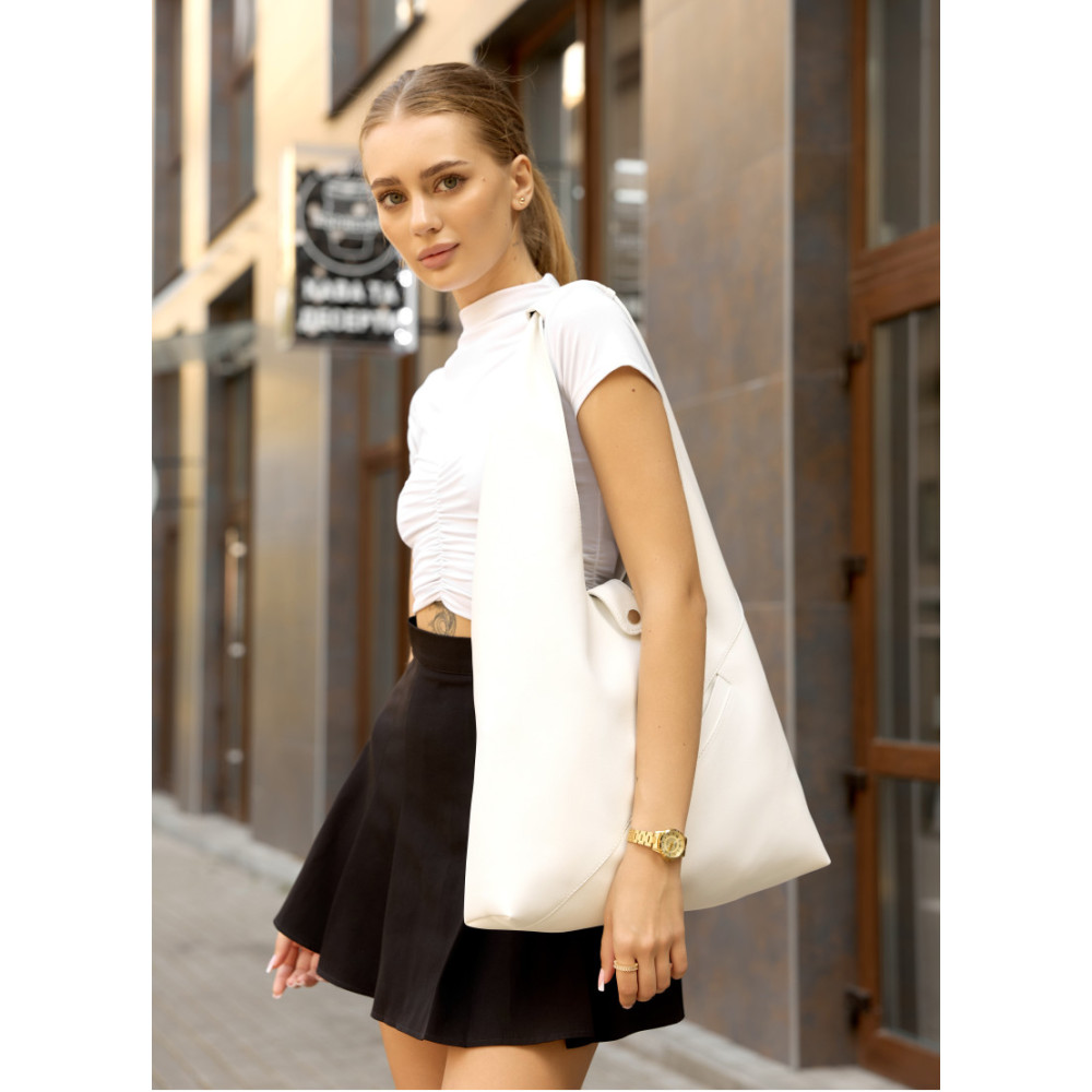 Сумка жіноча Sambag HOBO M білий 35 х 40 х 8 см (53200008)