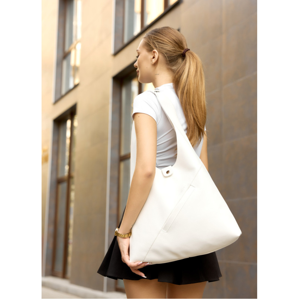 Сумка жіноча Sambag HOBO M білий 35 х 40 х 8 см (53200008)