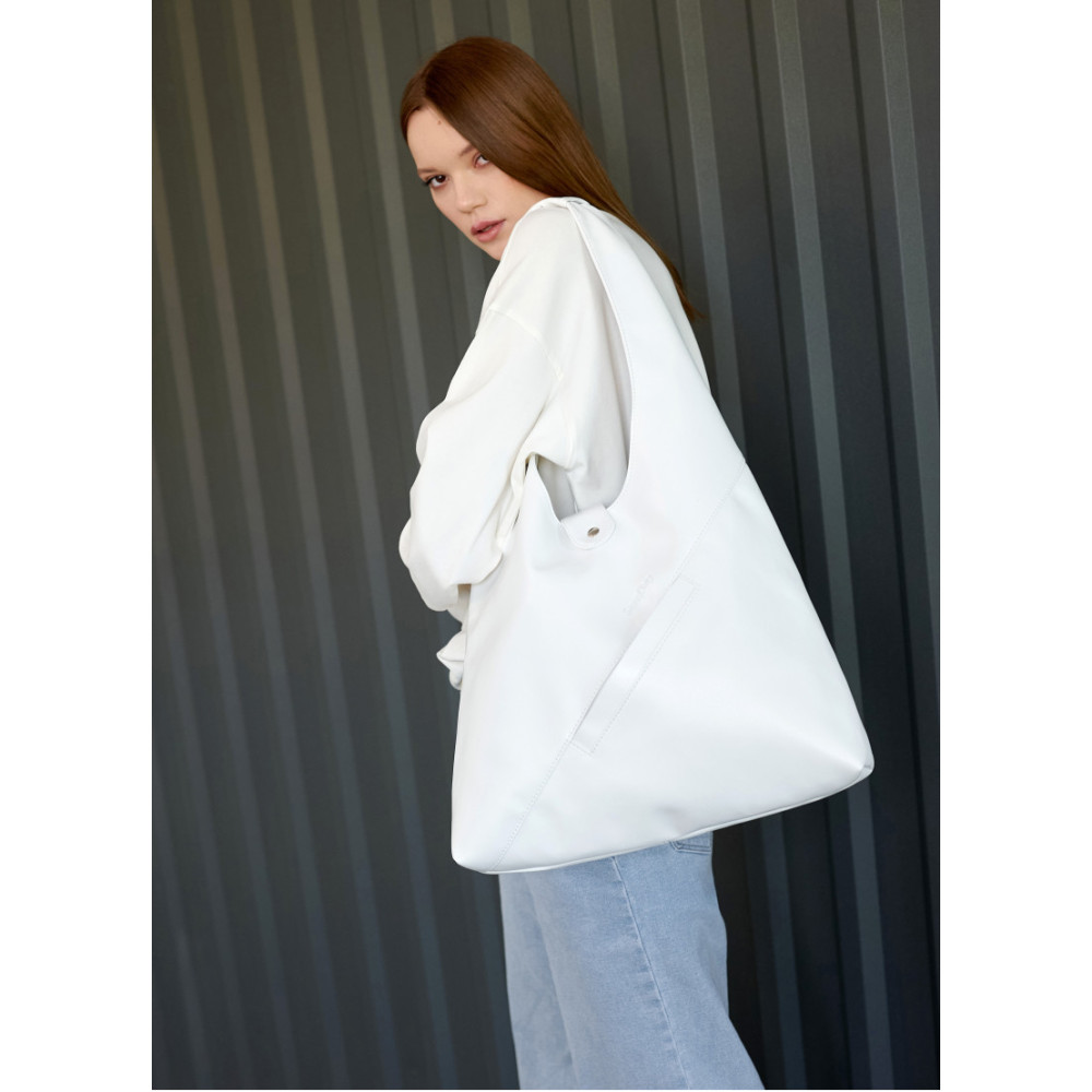 Сумка жіноча Sambag HOBO M білий 35 х 40 х 8 см (53200008)