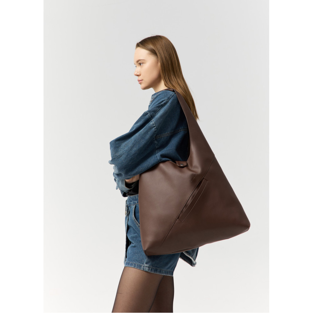 Женская сумка Sambag HOBO M шоколадная 35 х 40 х 8 см (53200020)