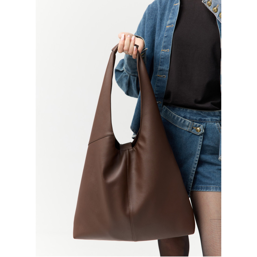 Женская сумка Sambag HOBO M шоколадная 35 х 40 х 8 см (53200020)
