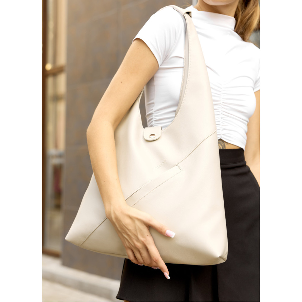 Сумка жіноча Sambag HOBO M білий 35 х 40 х 8 см (53200030)