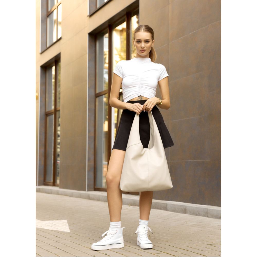 Сумка жіноча Sambag HOBO M білий 35 х 40 х 8 см (53200030)