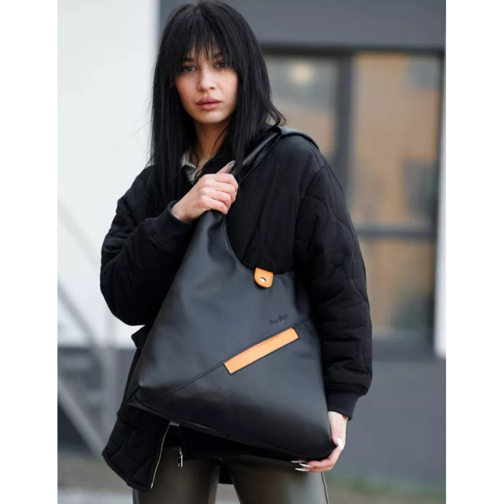 Сумка жіноча Sambag HOBO M чорний 35 х 40 х 8 см (53200129)