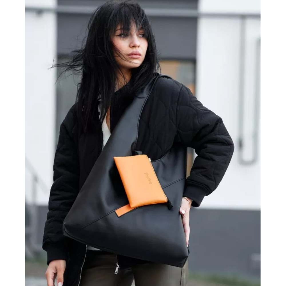 Сумка жіноча Sambag HOBO M чорний 35 х 40 х 8 см (53200129)