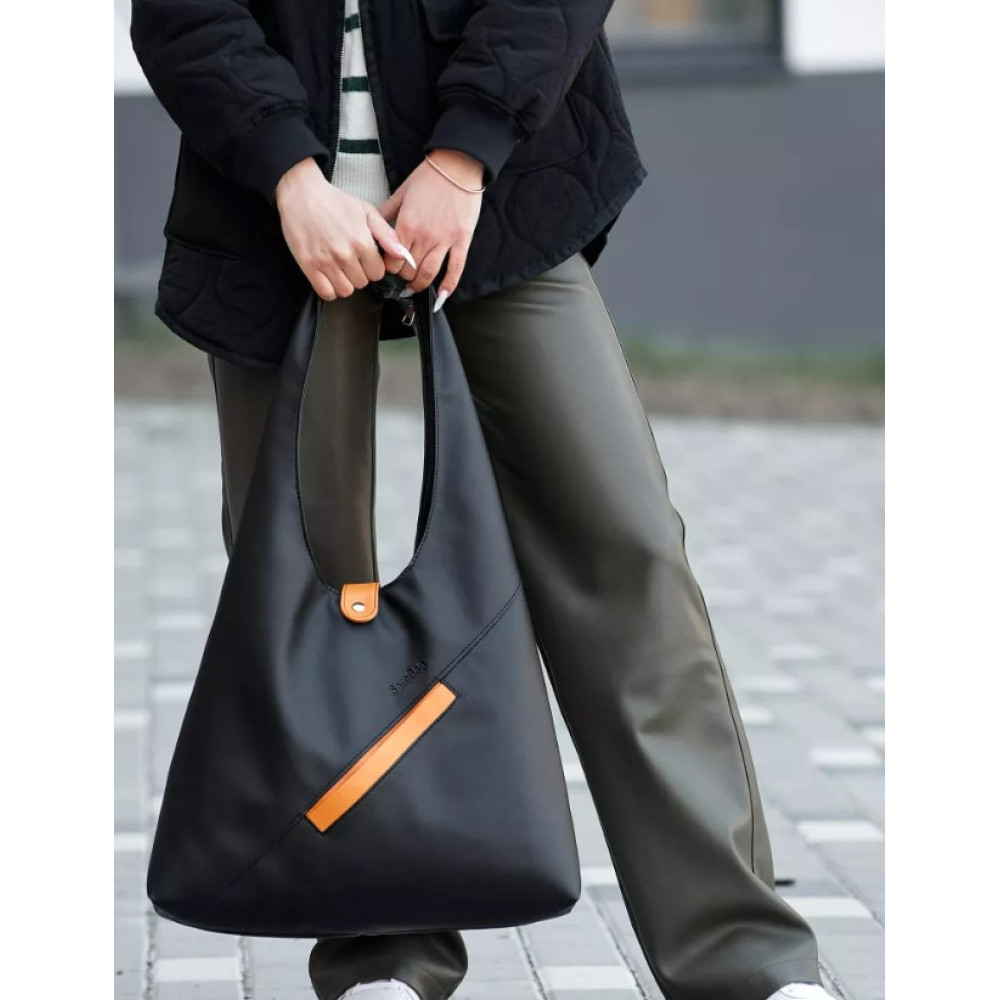 Сумка жіноча Sambag HOBO M чорний 35 х 40 х 8 см (53200129)