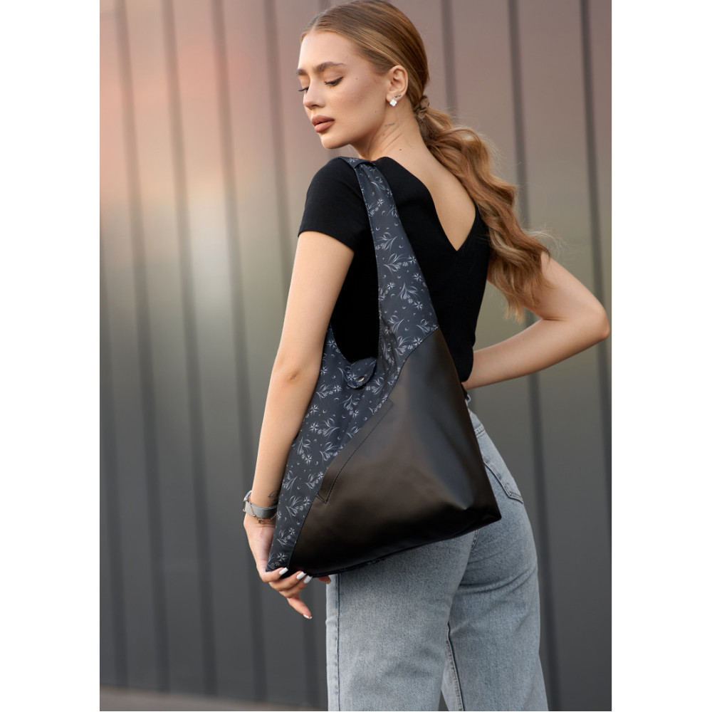 Сумка жіноча Sambag HOBO M чорна 35 х 40 х 8 см (53200702)