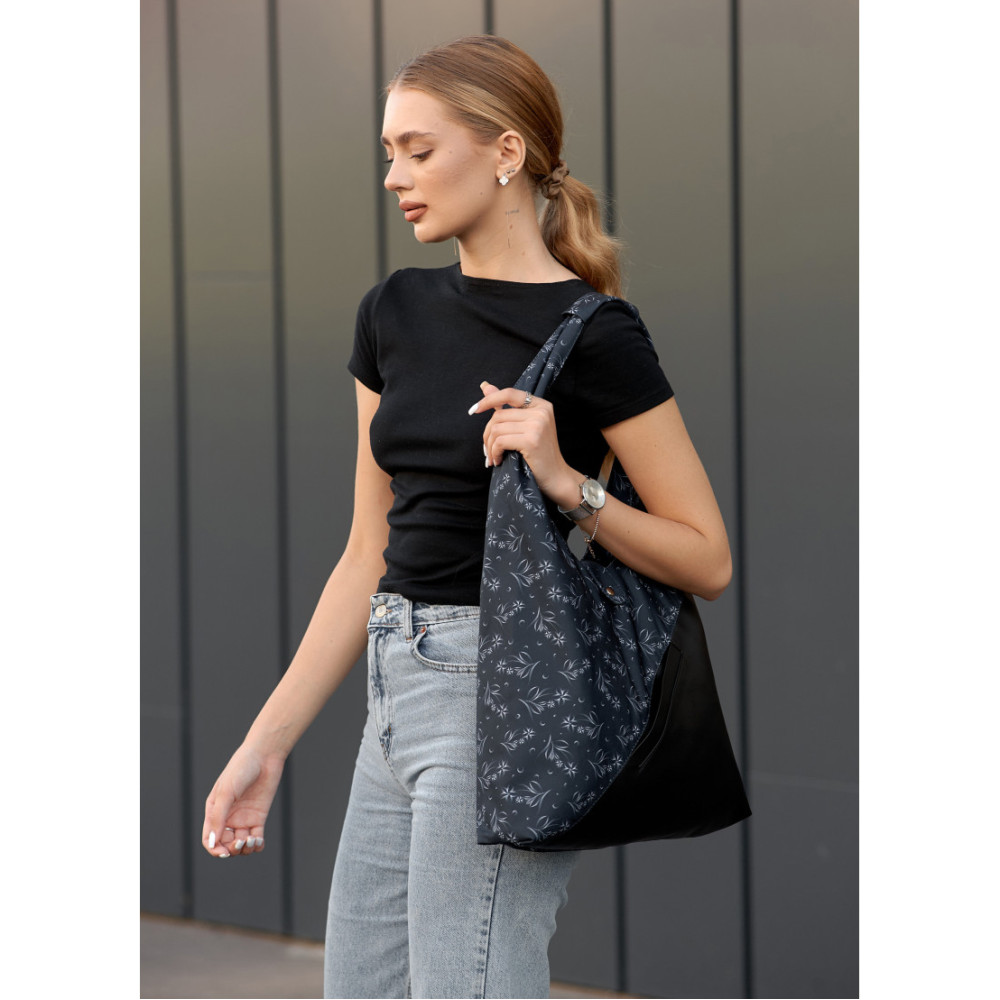 Сумка жіноча Sambag HOBO M чорна 35 х 40 х 8 см (53200702)