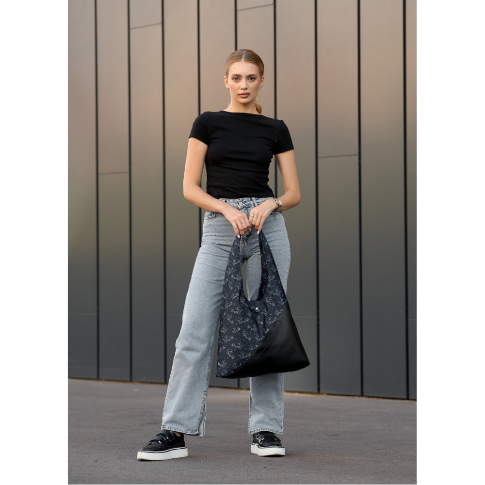 Сумка жіноча Sambag HOBO M чорна 35 х 40 х 8 см (53200702)
