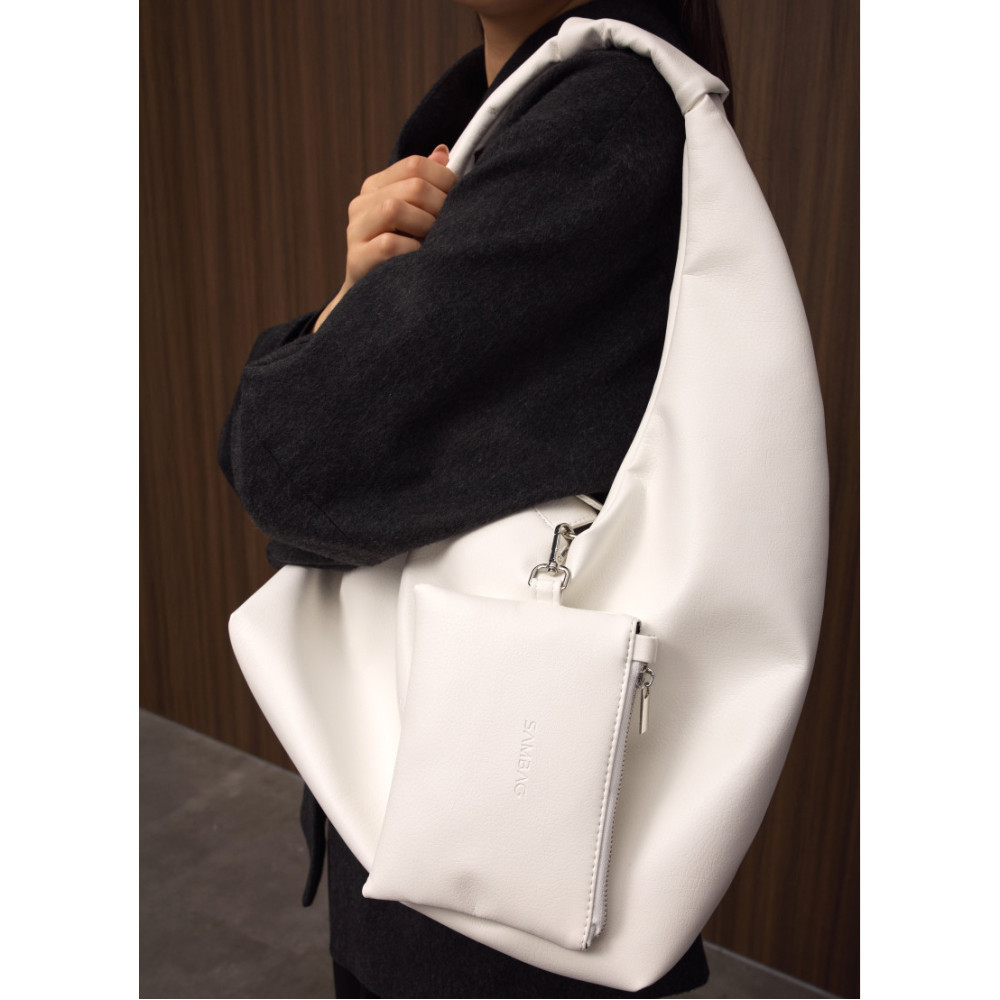 Жіноча сумка Sambag HOBO L біла 34 х 37 х 16 см (53300008)