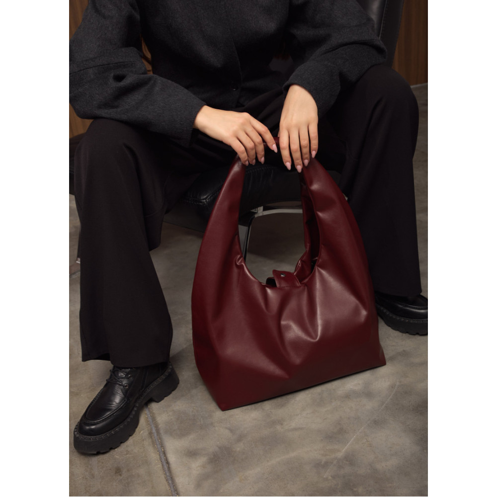Женская сумка Sambag HOBO L бургунди 34 х 37 х 16 см (53300013)