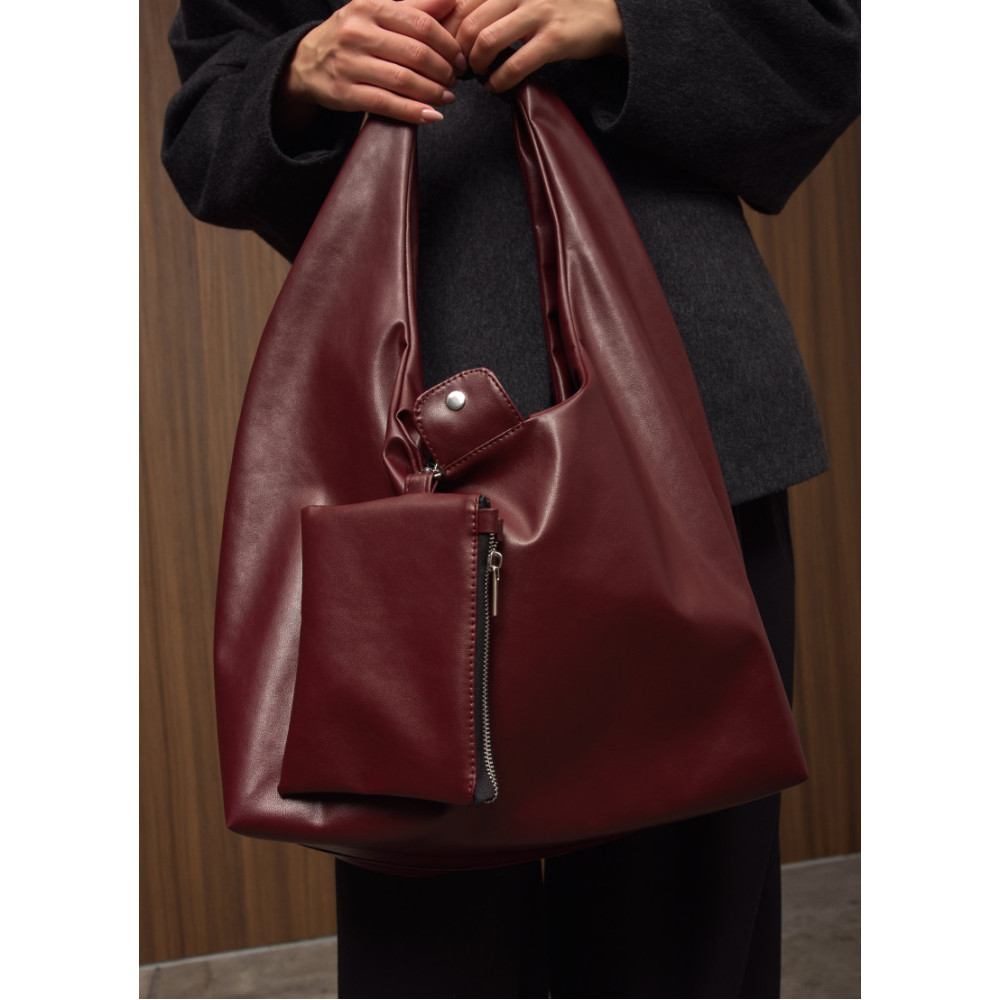 Женская сумка Sambag HOBO L бургунди 34 х 37 х 16 см (53300013)