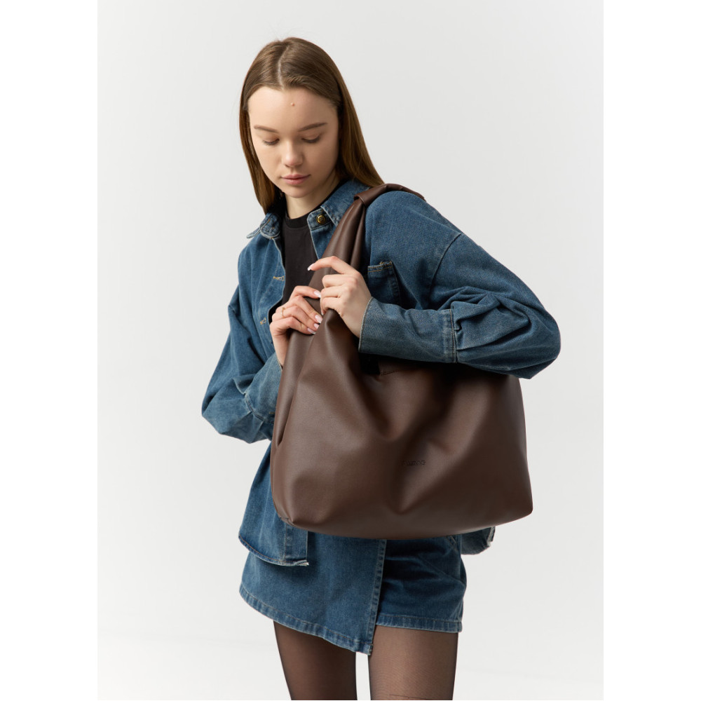 Женская сумка Sambag HOBO L шоколадная 34 х 37 х 16 см (53300020)
