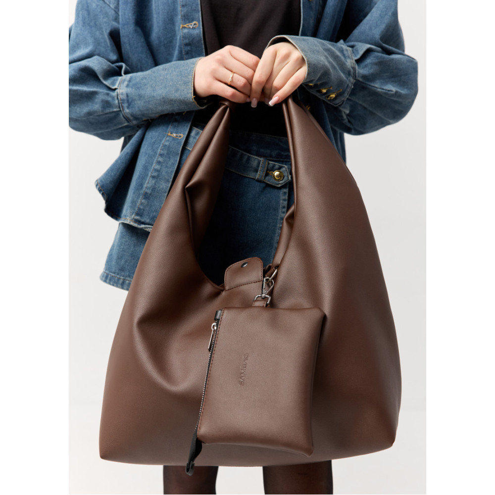 Женская сумка Sambag HOBO L шоколадная 34 х 37 х 16 см (53300020)