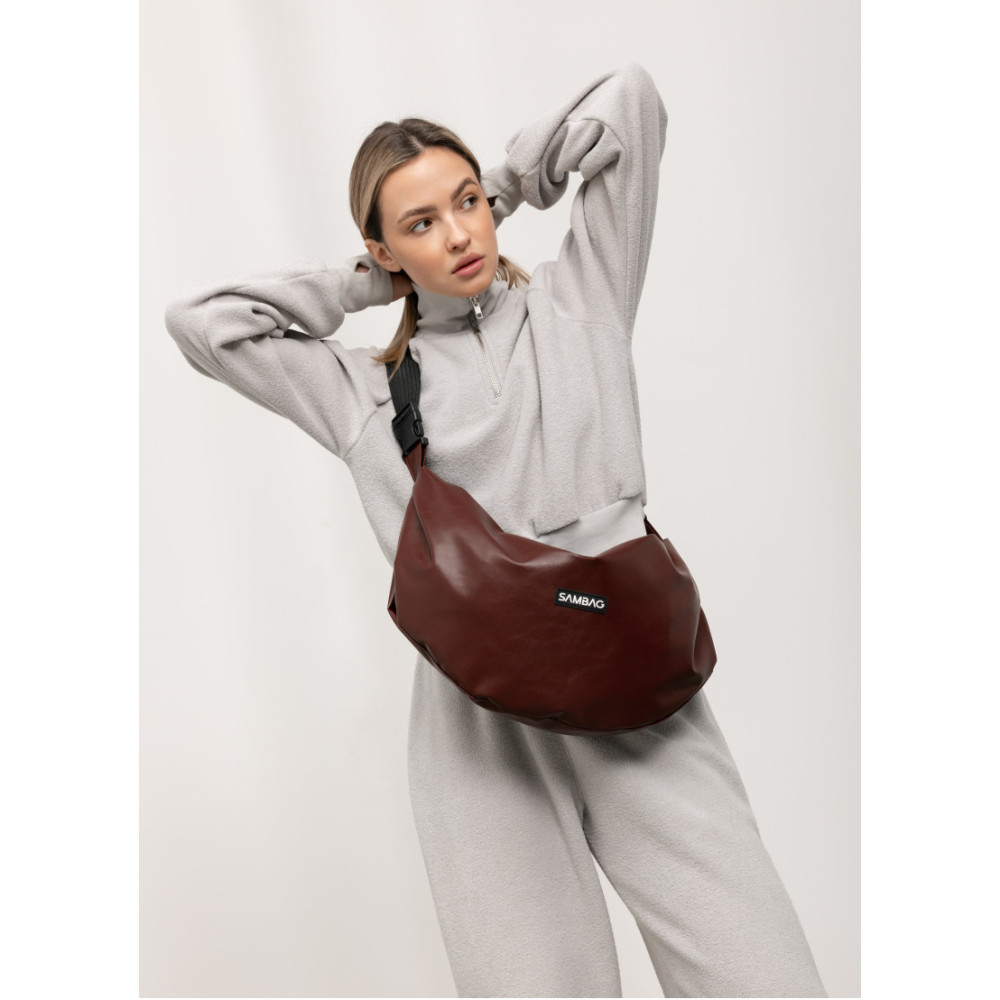 Жіноча сумка Sambag HOBO Bag-glove бургунді 50 х 28 х 5 см (53400013)