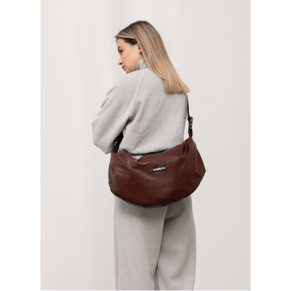 Жіноча сумка Sambag HOBO Bag-glove бургунді 50 х 28 х 5 см (53400013)