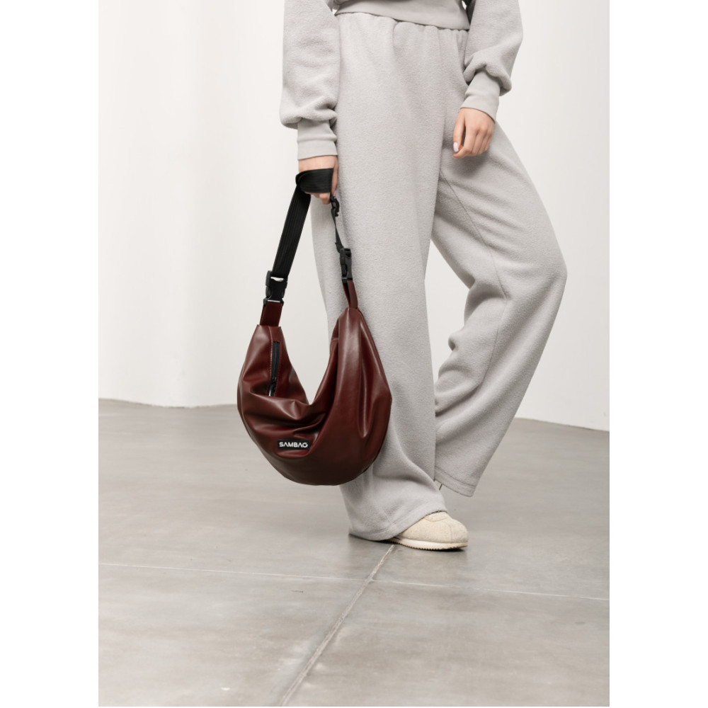 Жіноча сумка Sambag HOBO Bag-glove бургунді 50 х 28 х 5 см (53400013)