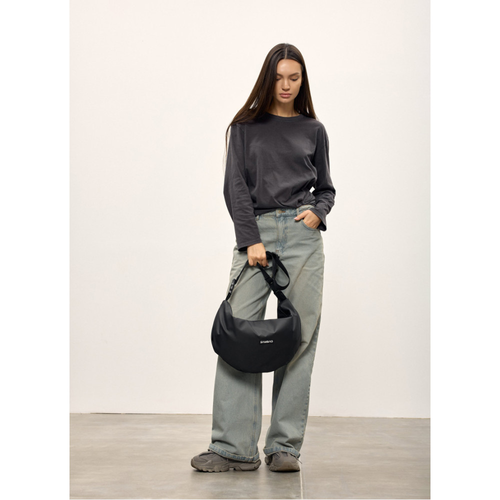 Женская сумка Sambag HOBO Bag-glove черная тканевая 50 х 28 х 5 см (53400064)