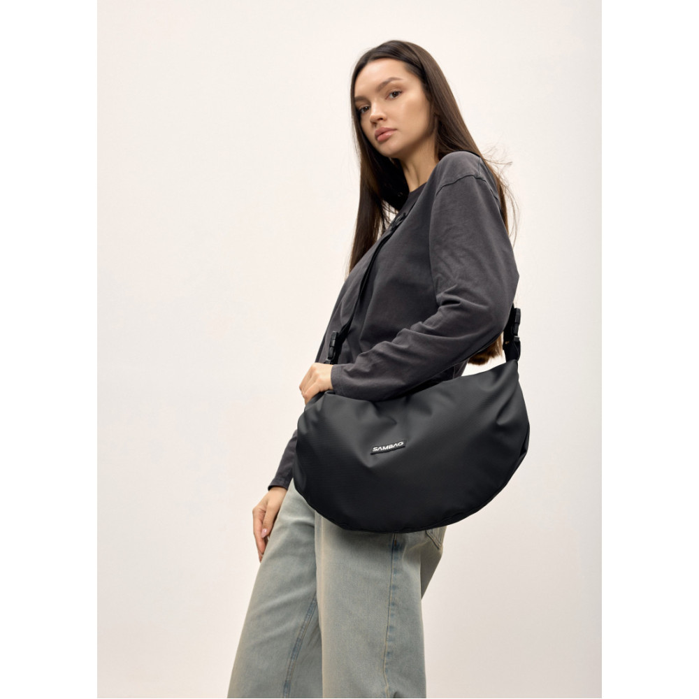 Женская сумка Sambag HOBO Bag-glove черная тканевая 50 х 28 х 5 см (53400064)
