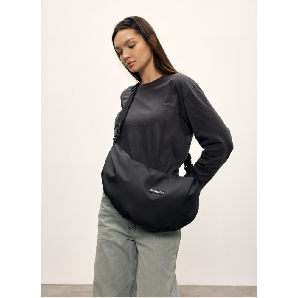 Женская сумка Sambag HOBO Bag-glove черная тканевая 50 х 28 х 5 см (53400064)