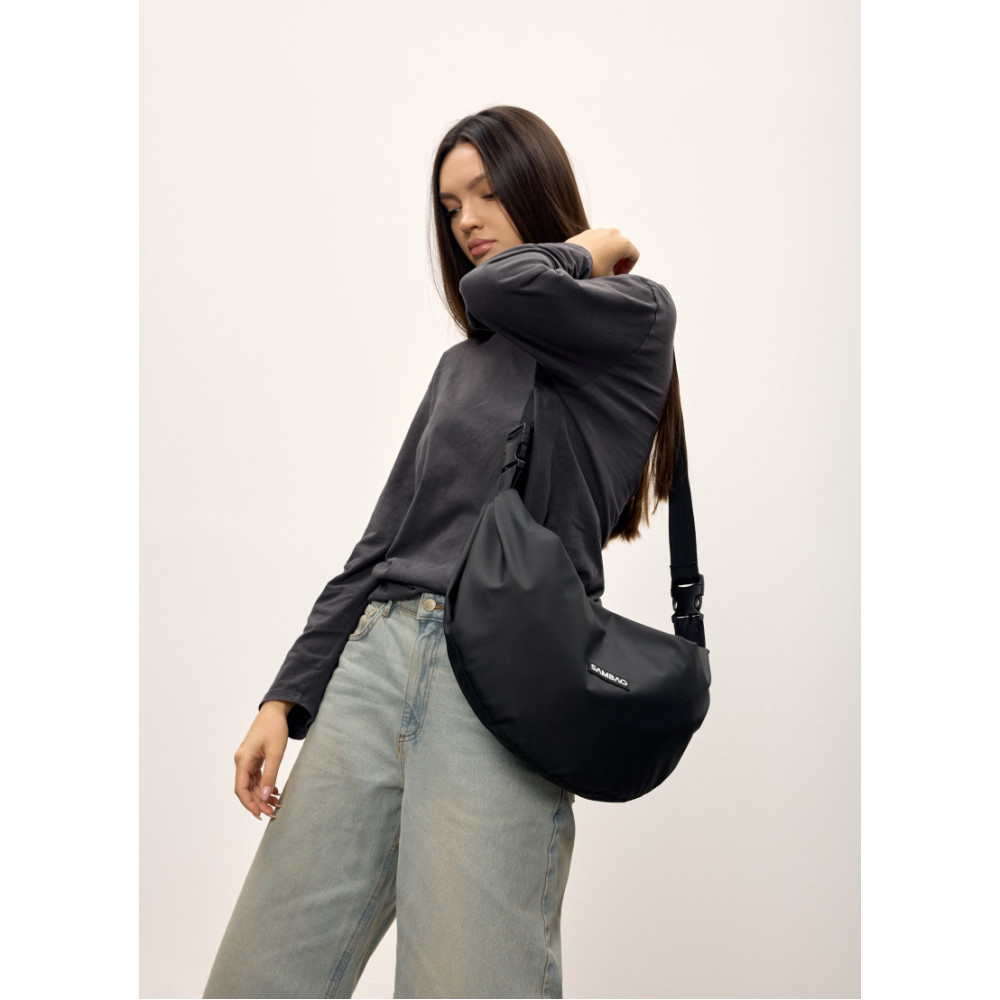 Женская сумка Sambag HOBO Bag-glove черная тканевая 50 х 28 х 5 см (53400064)