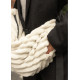 Женская сумка Sambag HOBO Bag-glove тканевая молочная 50×28×5 см (53400811)