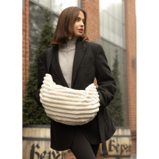 Женская сумка Sambag HOBO Bag-glove тканевая молочная 50×28×5 см (53400811)