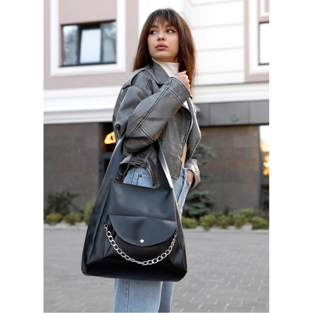 Сумка жіноча Sambag HOBO BLISS Чорна 31 х 31 х 12 см (53453001)