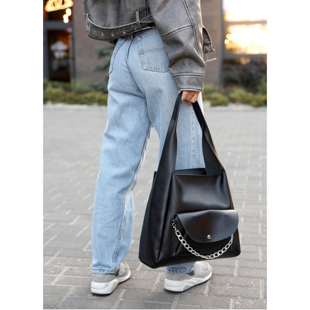 Сумка жіноча Sambag HOBO BLISS Чорна 31 х 31 х 12 см (53453001)