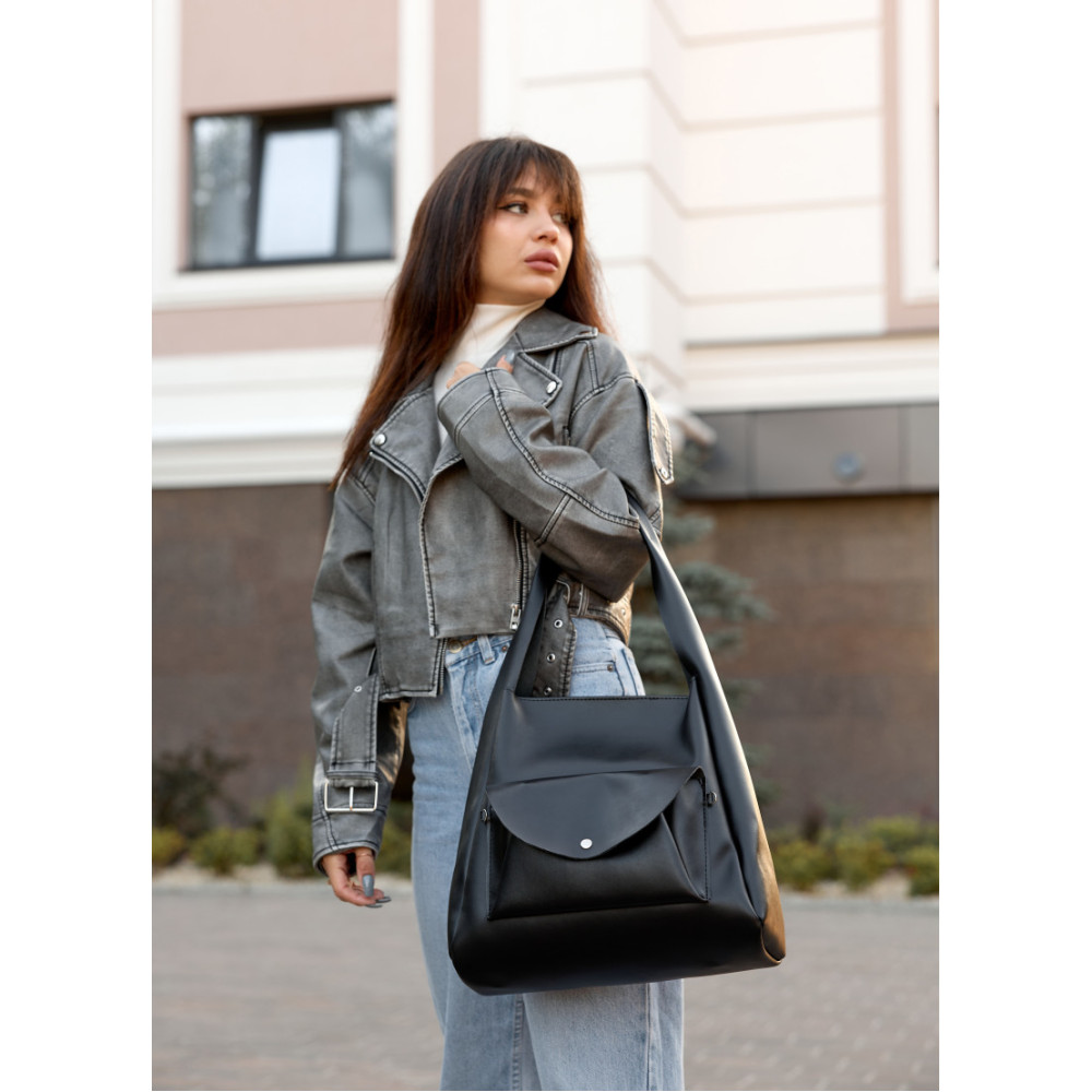 Сумка жіноча Sambag HOBO BLISS Чорна 31 х 31 х 12 см (53453001)