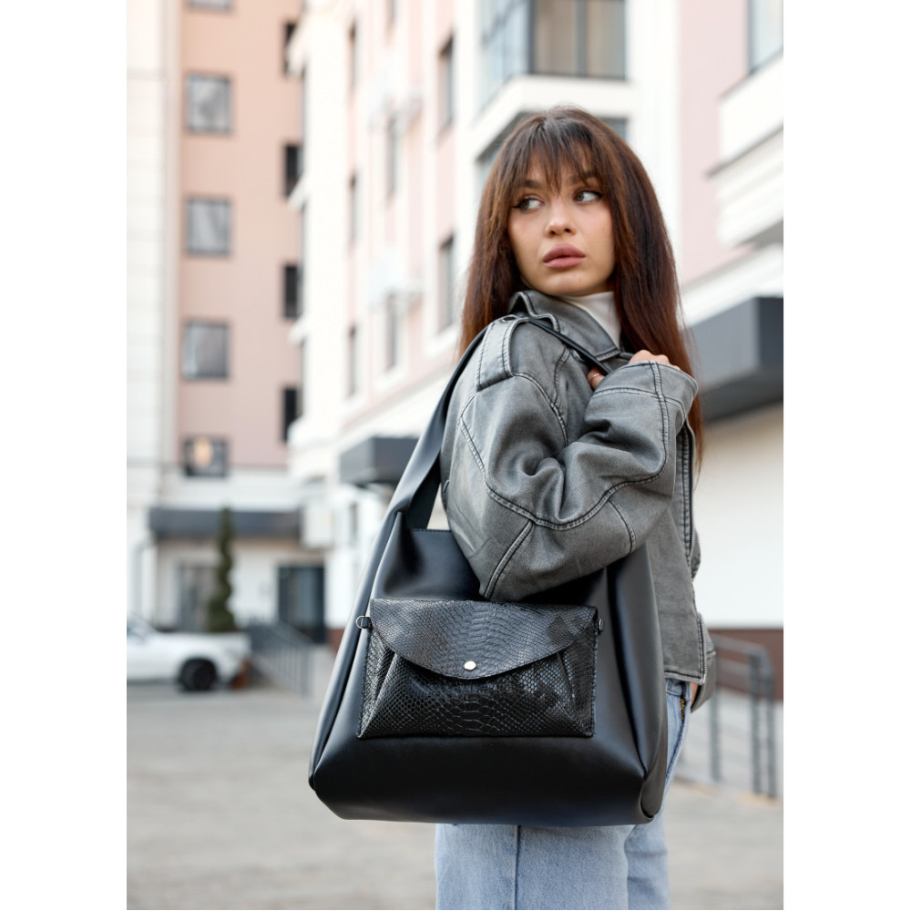 Сумка жіноча Sambag HOBO BLISS Чорна 34 х 31 х 12 см (53453070)