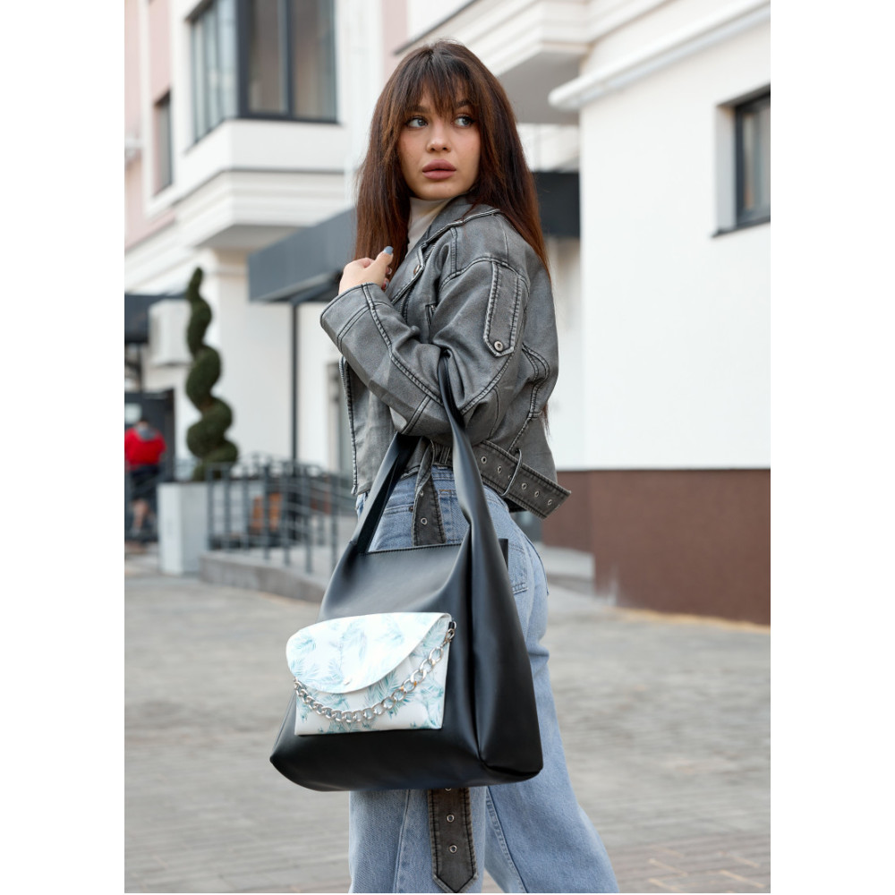 Сумка жіноча Sambag HOBO BLISS Чорна 34 х 31 х 12 см (53453712)