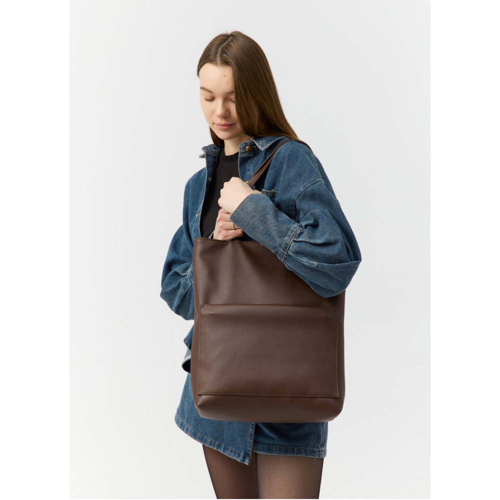 Женская сумка Sambag Largo шоколадная 41 х 30 х 10 см (93220020)