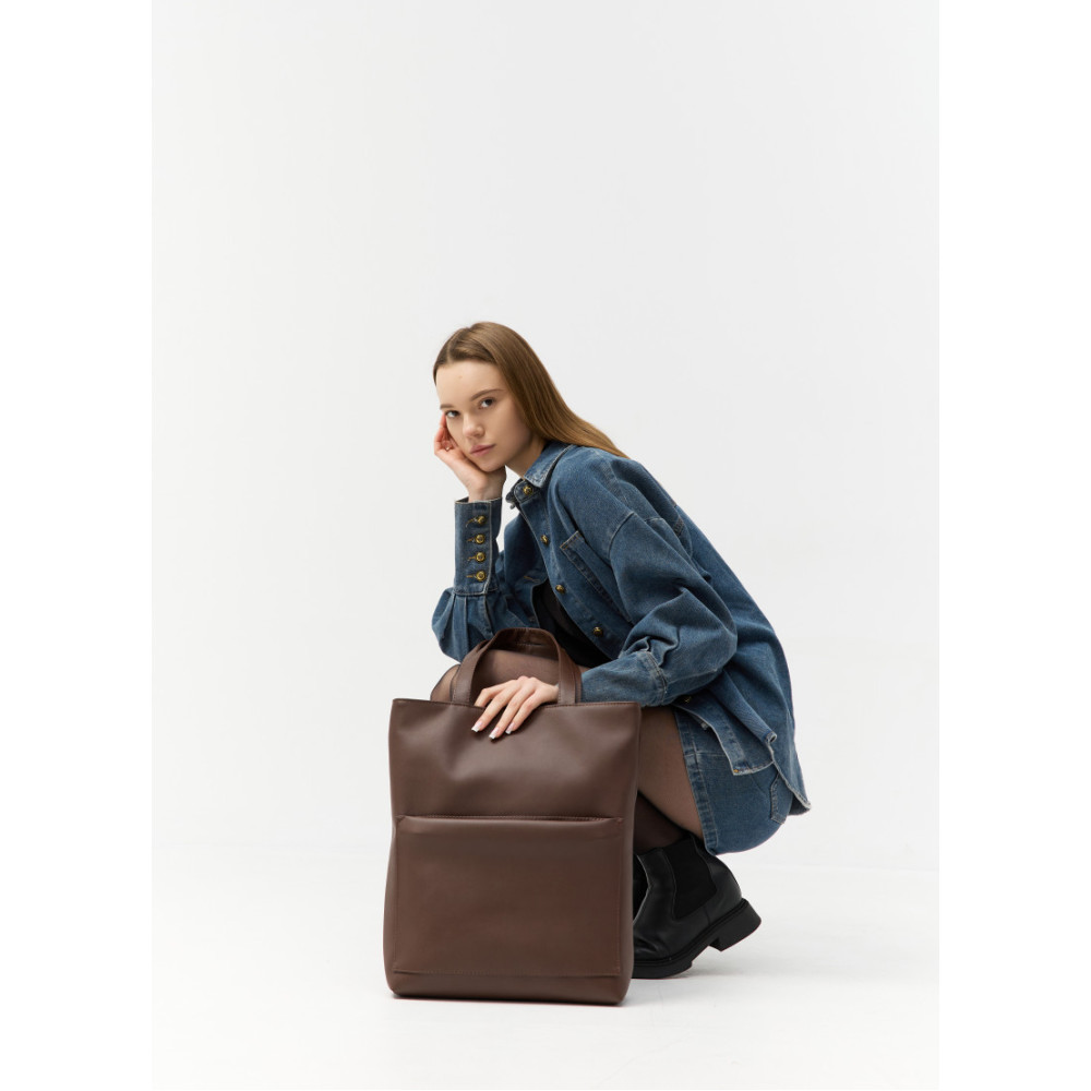 Женская сумка Sambag Largo шоколадная 41 х 30 х 10 см (93220020)