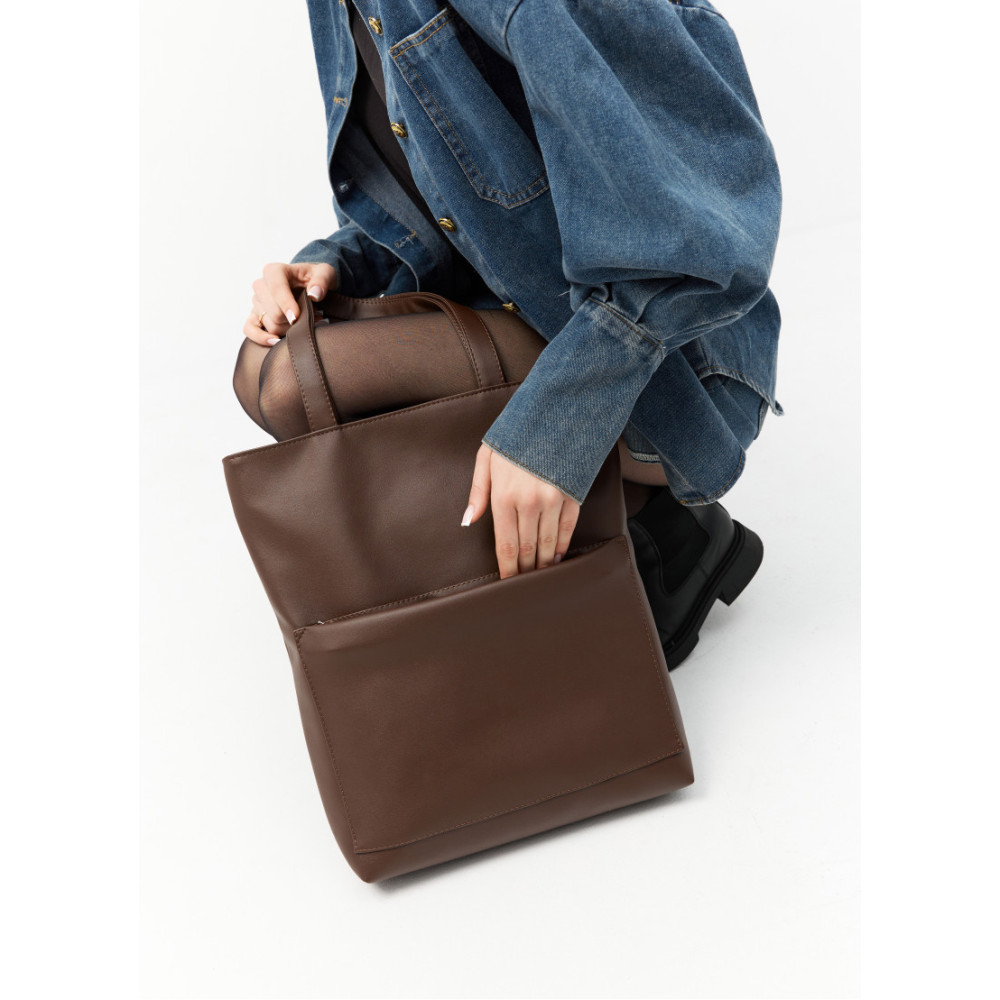 Женская сумка Sambag Largo шоколадная 41 х 30 х 10 см (93220020)