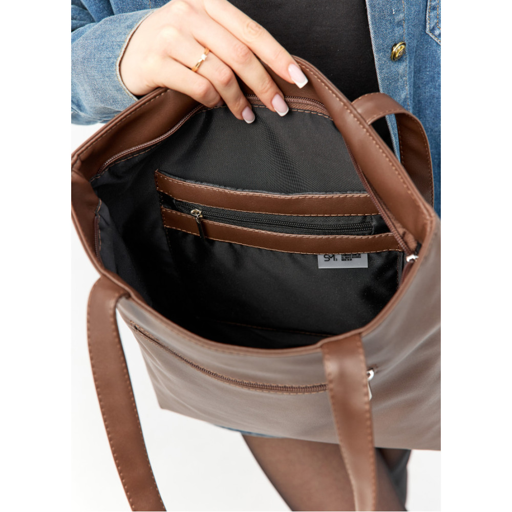 Женская сумка Sambag Largo шоколадная 41 х 30 х 10 см (93220020)