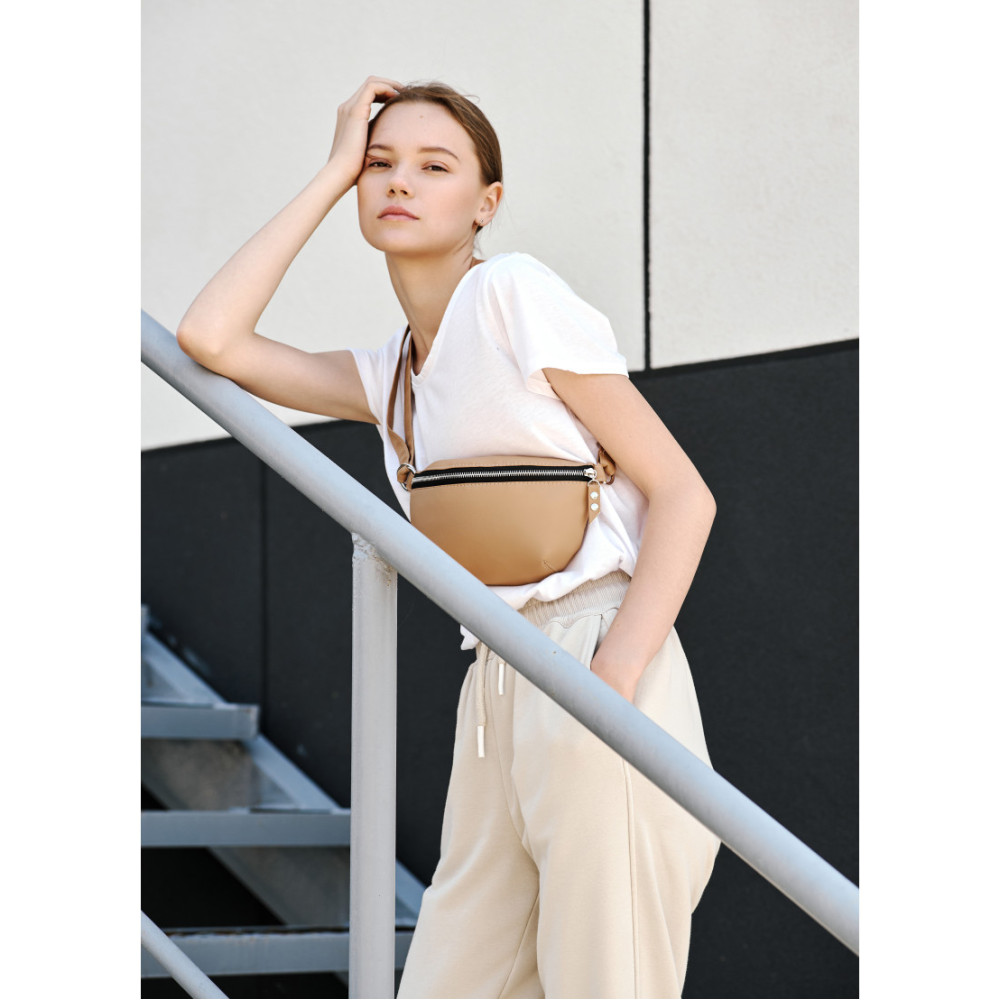 Сумка на пояс бананка Sambag Polo SQS Бежевий 24 х 15 х 4 см (86123026)
