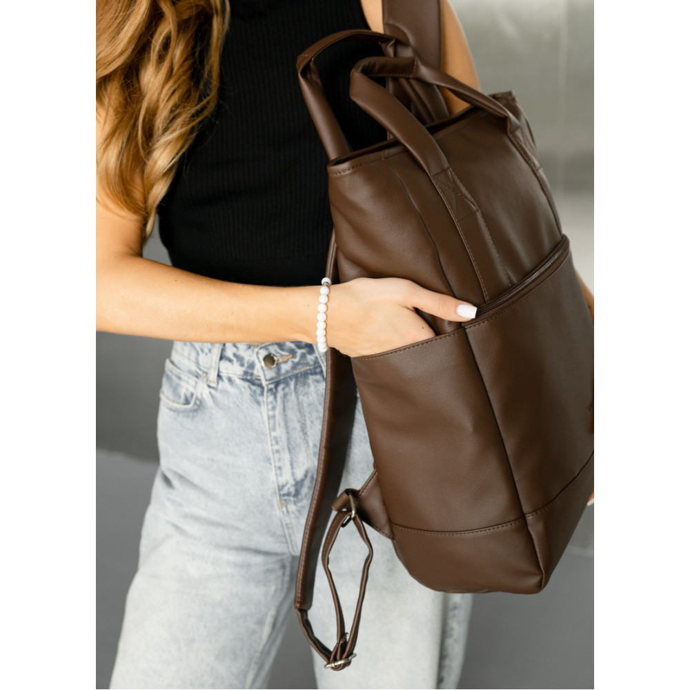 Жіноча сумка-рюкзак Sambag Cargo коричнева 45 х 31 х 15 см (93541020)