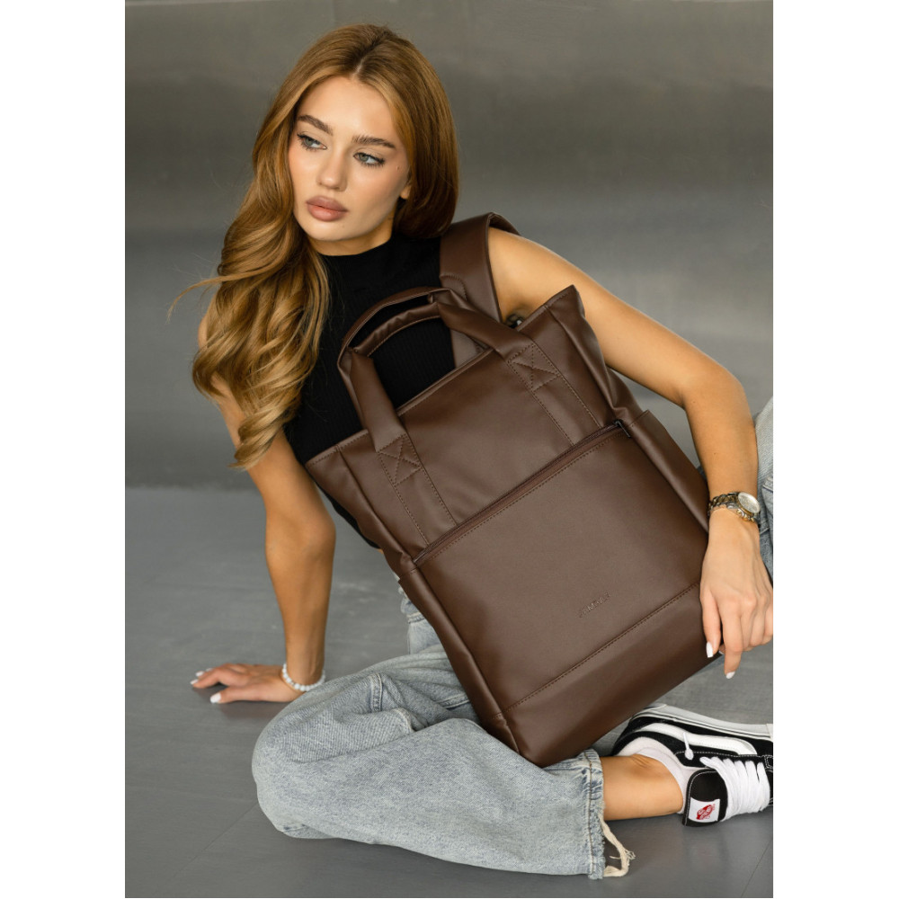 Жіноча сумка-рюкзак Sambag Cargo коричнева 45 х 31 х 15 см (93541020)