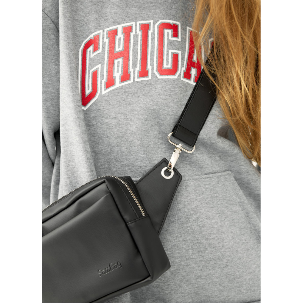 Жіноча сумка бананка Sambag HARVI чорна 24 × 16 × 6 см (88213001)