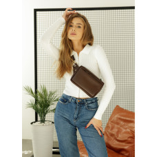 Женская сумка бананка Sambag HARVI шоколадная 24 × 16 × 6 см (88213020)