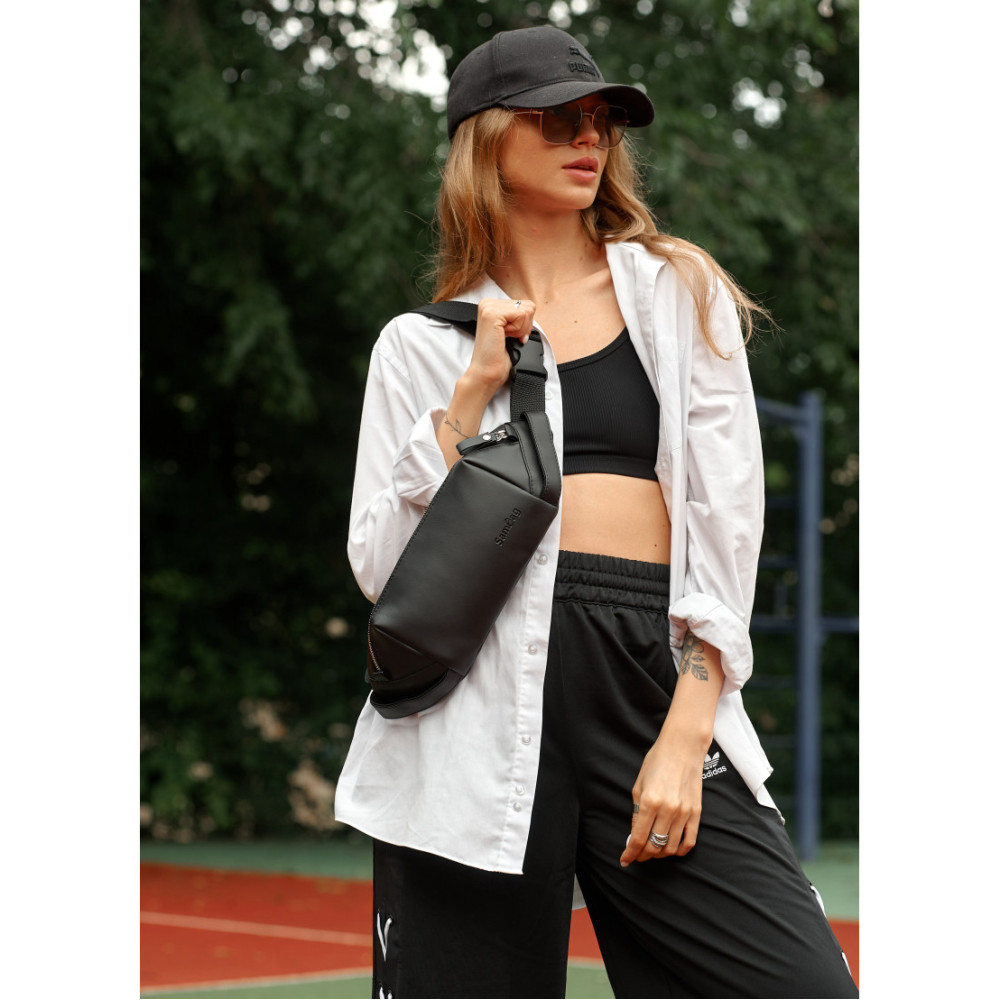 Женская сумка-бананка Sambag HOLSTER MSH Черная 36 х 14 х 4 см (87113001)